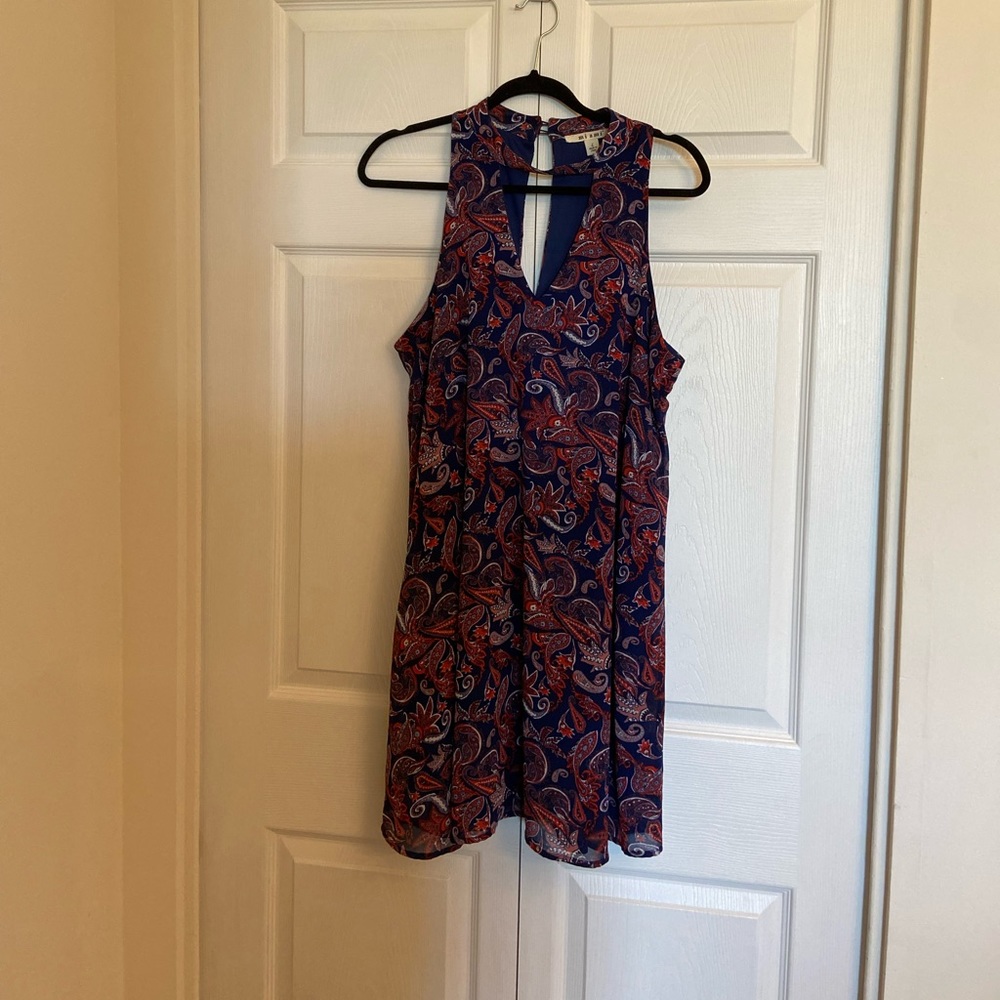Blue and Red Paisley Summer Dress